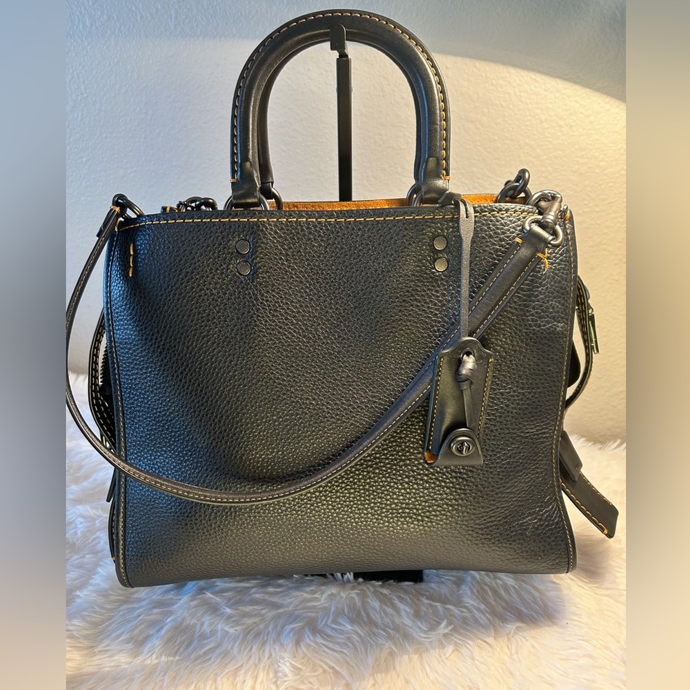 Coach Rogue 1941 Handbag in Black Glovetanned Pebble Leather